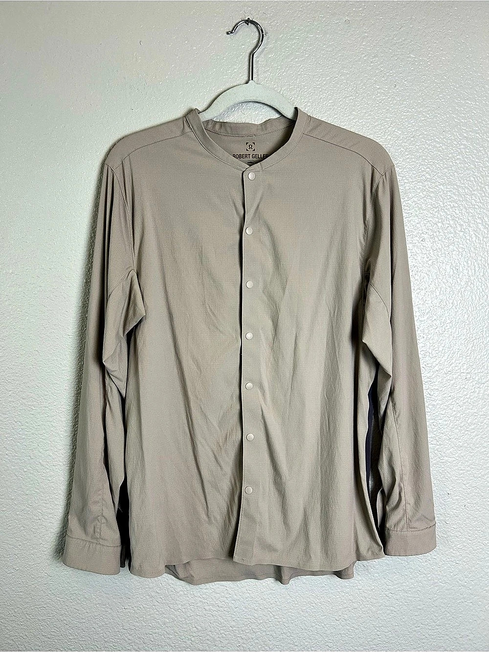 Lululemon Lab x Robert Geller Snapdown Size M Long Sleeve Shirt Men's Beige